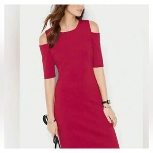 Michael Kors Burgundy Cold Shoulder Dress